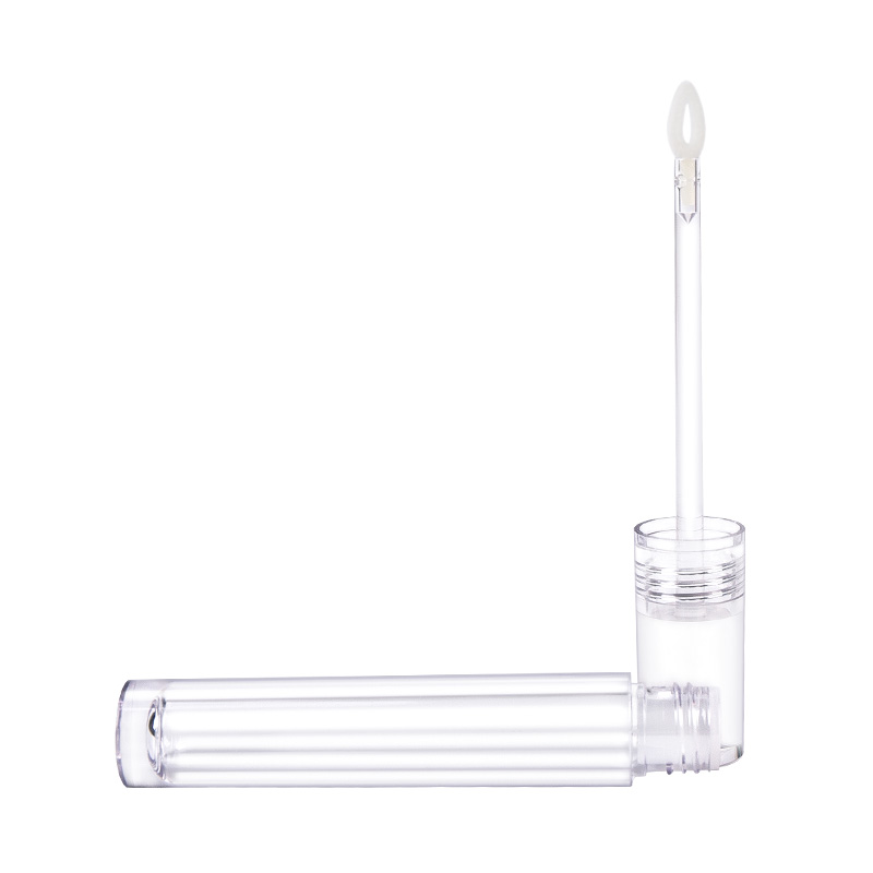 8ml fully transparent cylindrical glass texture crystal lip glaze Lip Gloss Tube Packaging